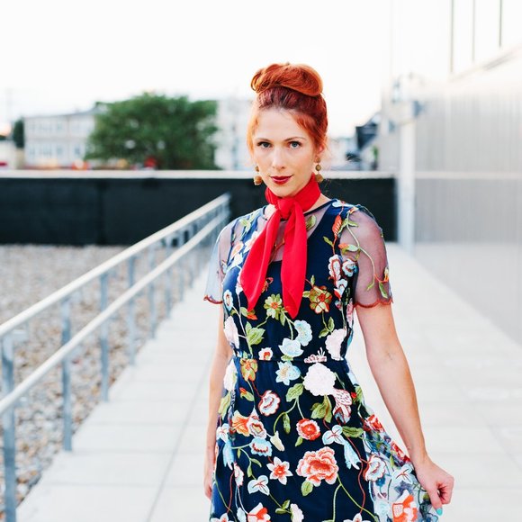 Floral Embroidered Lace Maxi Dress Overlay - Picture 2 of 2